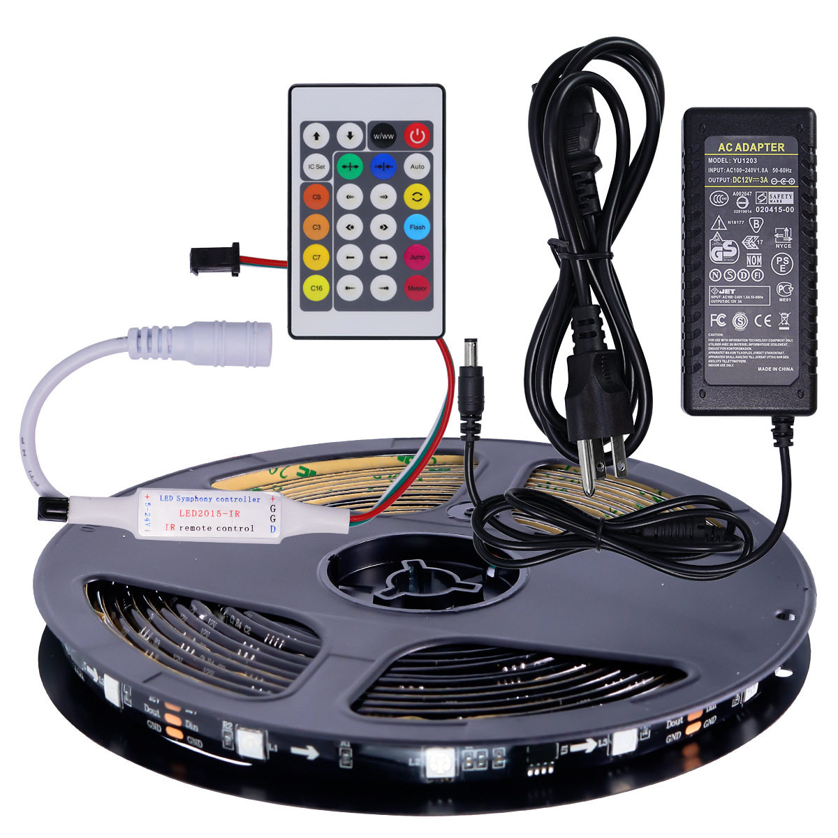 5米WS2811幻彩灯带套装12V/3A