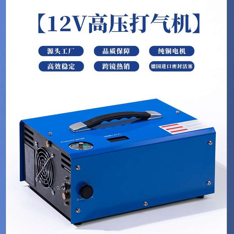 自动停机款220V12V车载高压打气泵30mpa电动打气机空气压缩机便携