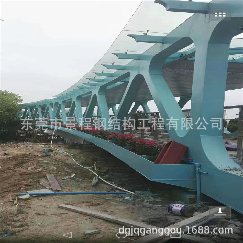 南宁市钢结构景观长廊安装公司枊州市景观钢结构廊架桥安装工程