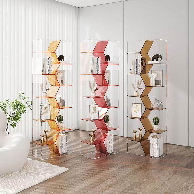 亚克力客厅置物架落地隔断书架创意陈列展示架简约办公室收纳架子