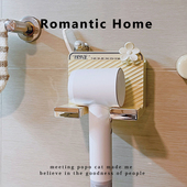 简约奶油风吹风机支架卫生间电吹风挂架免打孔壁挂墙上收纳高颜值