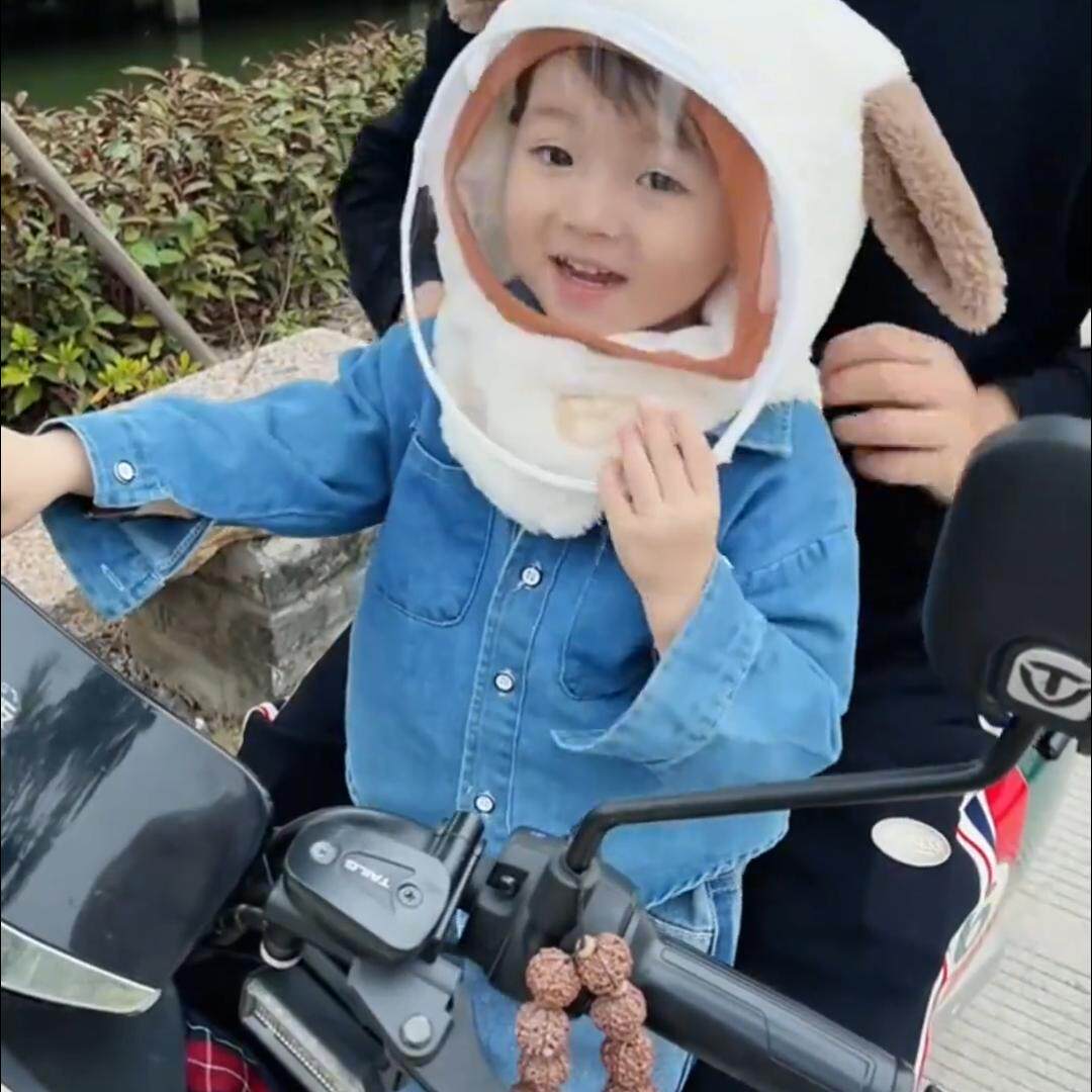 宝宝帽子冬季保暖男女儿童帽围巾一体帽防护面罩护耳套头防风帽子