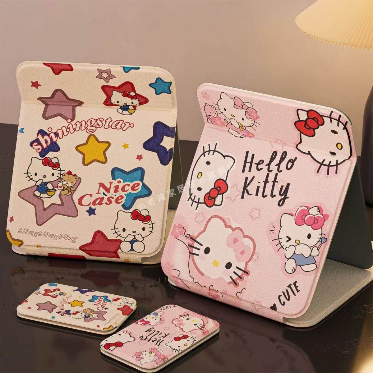 可爱折叠小镜子化妆镜女学生宿舍办公室桌面台式可立大号随身便携