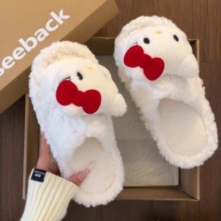 卡通可爱棉拖家居毛毛拖鞋女士外穿孕产妇室内月子鞋厚底防滑冬季