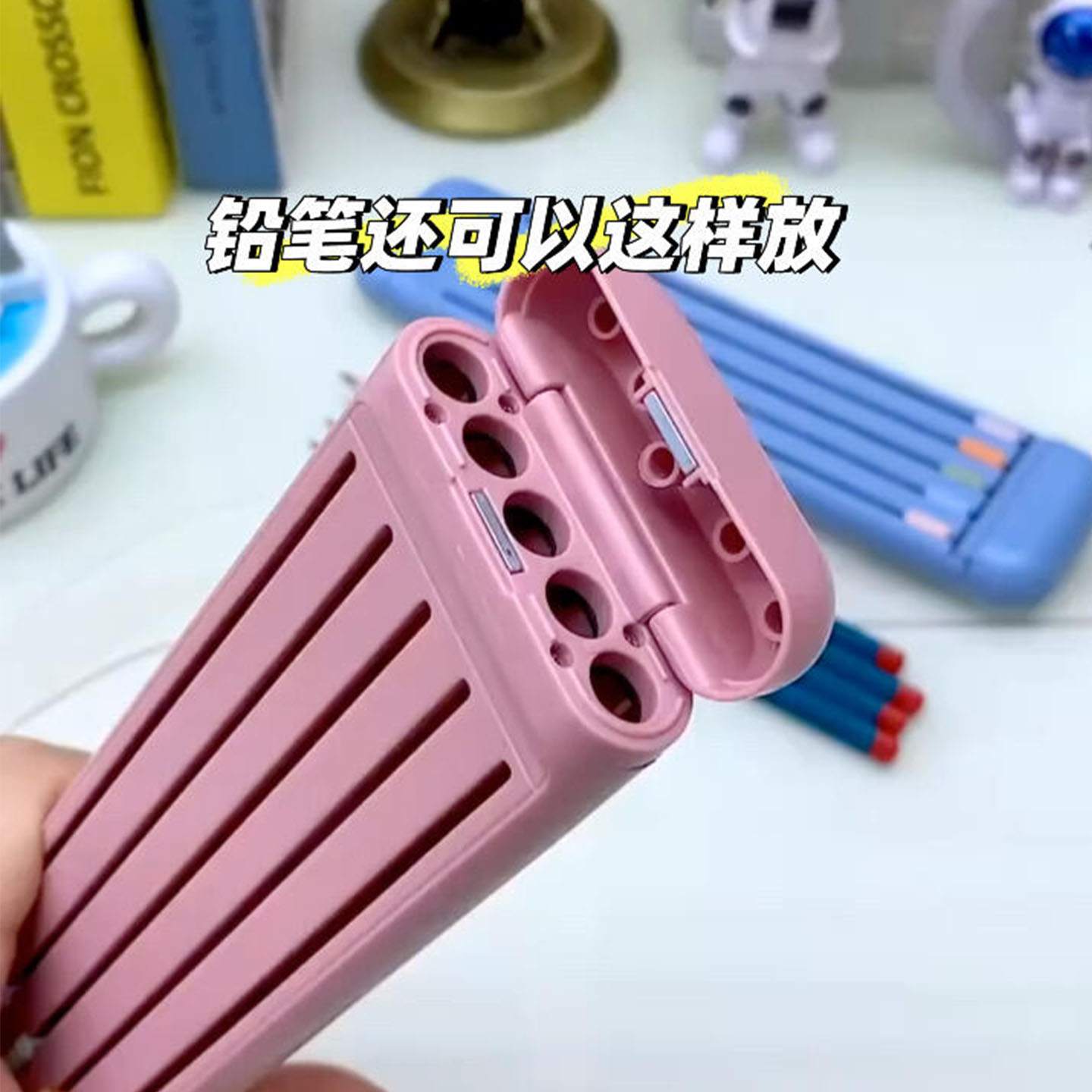 ins风复古简约糖果色翻盖文具盒小巧中性笔铅笔盒简约铅笔袋便携