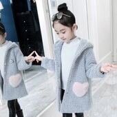 儿童毛呢子大衣 水貂绒中长款 反季 清仓女童洋气外套秋冬2020新款