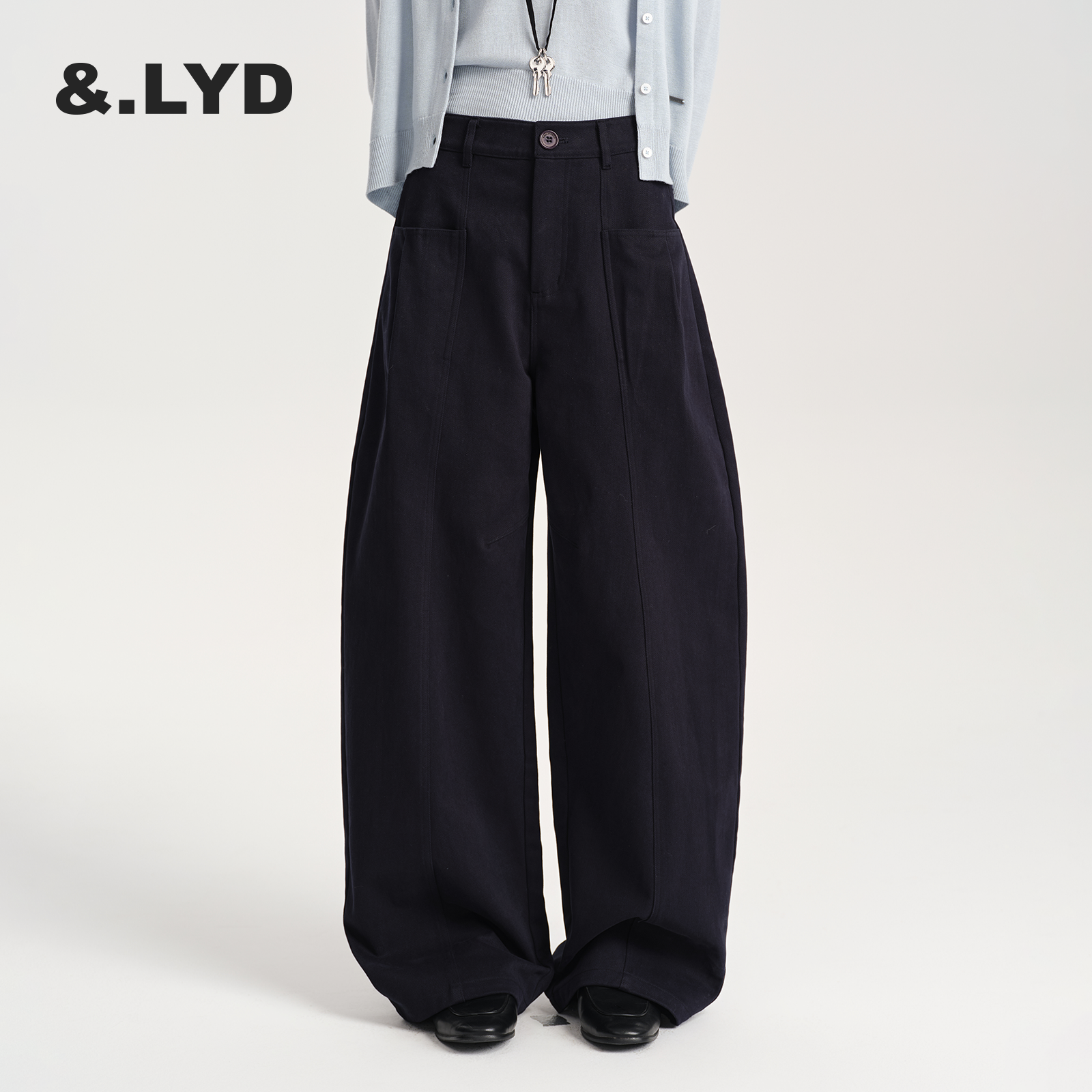 ANDLAYERED2025新款秋冬复古宽松小弯刀全棉阔腿裤简约休闲裤,女装/女士精品,休闲裤,淘宝优惠券,粉丝福利购,淘宝优惠卷