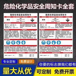 危险化学品安全周知卡全套油漆盐酸稀释剂硫酸硝酸天然气液化气碱液氮品贴纸危害告知牌温馨提示警示标志标识