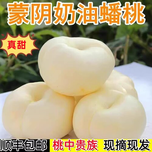 顺丰现摘奶油蟠桃脆甜当季新鲜水果白油蟠桃白扁桃子蒙阴蜜桃礼盒