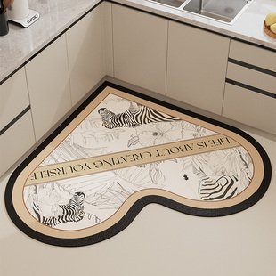 网红厨房吸水吸油地垫家用防滑硅藻泥脚垫大尺寸全铺加厚厨房地毯