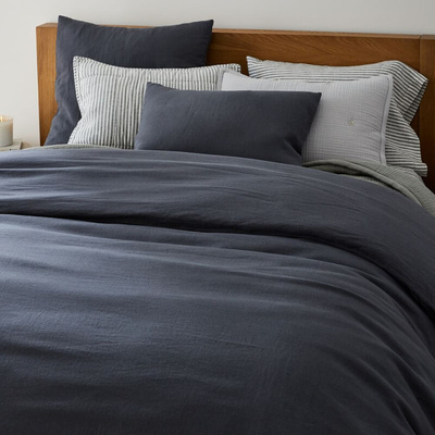 定制轻奢床上用品素色简约水洗凉爽透气舒适床单被套枕套汉麻四件