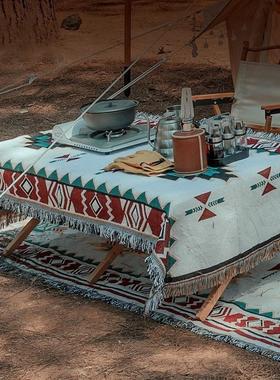 印第安户外露营桌布网红摄影车背景民族风蛋卷桌野餐垫帐篷盖台布