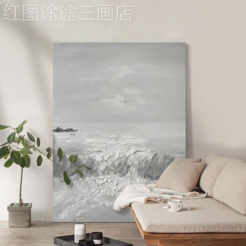网红.纯手风绘油客《义旅行意Ⅱ》厅侘寂装饰厅挂玄关餐抽象