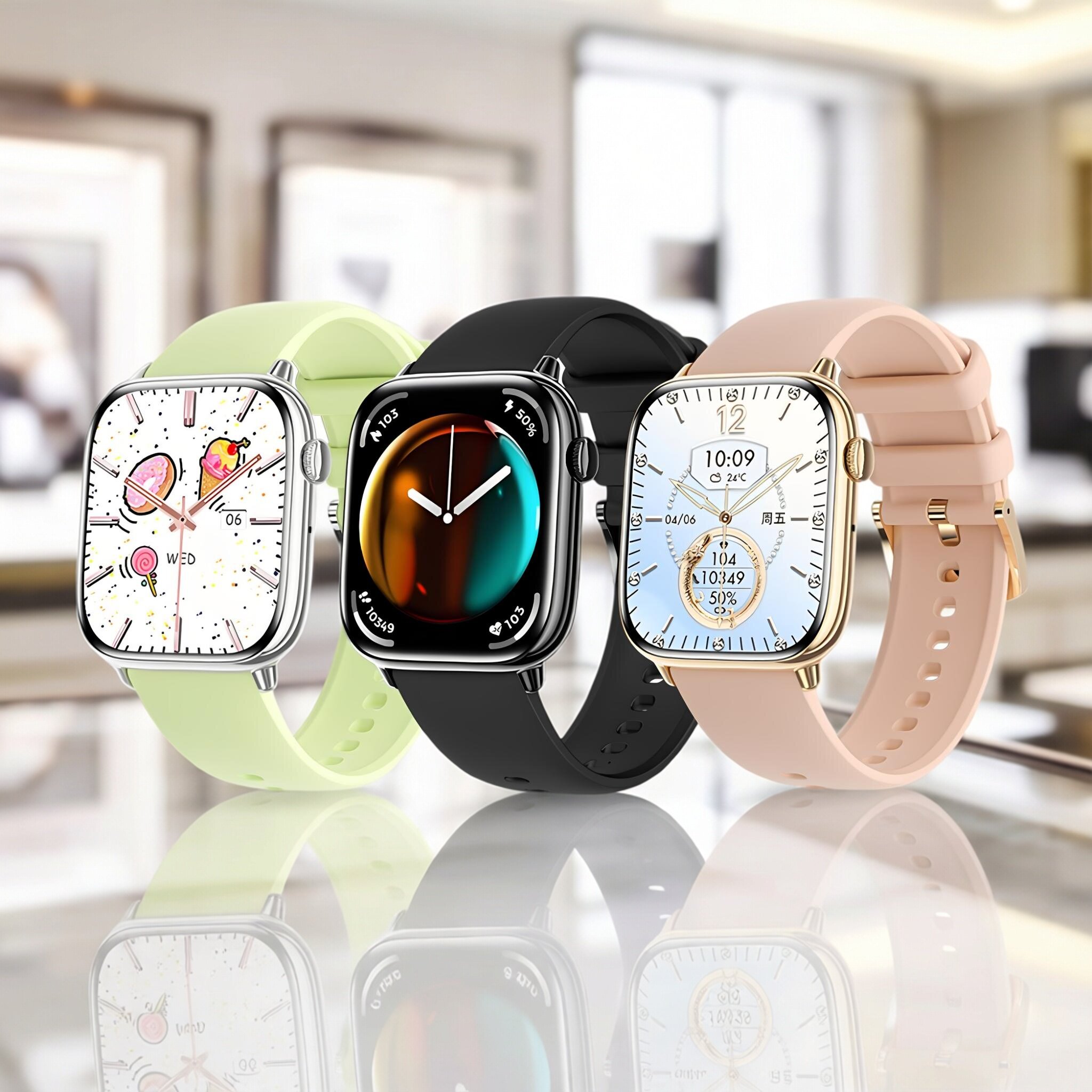 HD13时尚智能手表 女生款 运动健康监测 心率血氧监测 轻薄机身