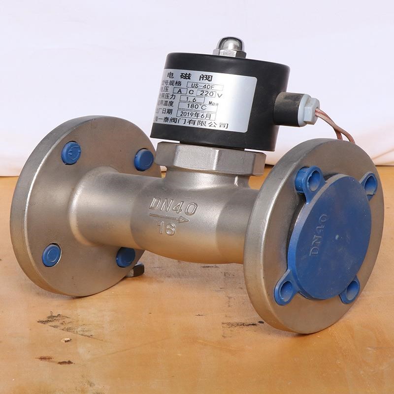 蒸汽电磁阀不锈钢US/2L法兰耐高温常闭丝口蒸U汽铜电磁阀2L