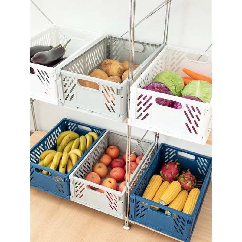 S588厨房f折叠收纳篮子姜蒜头收纳筐鸡蛋筐水果框浴筐馒头塑料网,收纳整理,橱柜收纳筐,淘宝优惠券,粉丝福利购,淘宝优惠卷