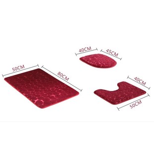 Contour Cover Lid ToilTet Mat Rug Set Bathroom 6Types 3PC