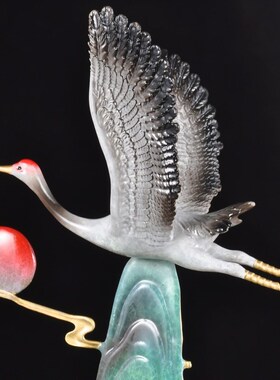 彩铜松鹤延年摆件仙n鹤送爷爷奶奶长辈祝寿贺寿生日礼物客厅装饰