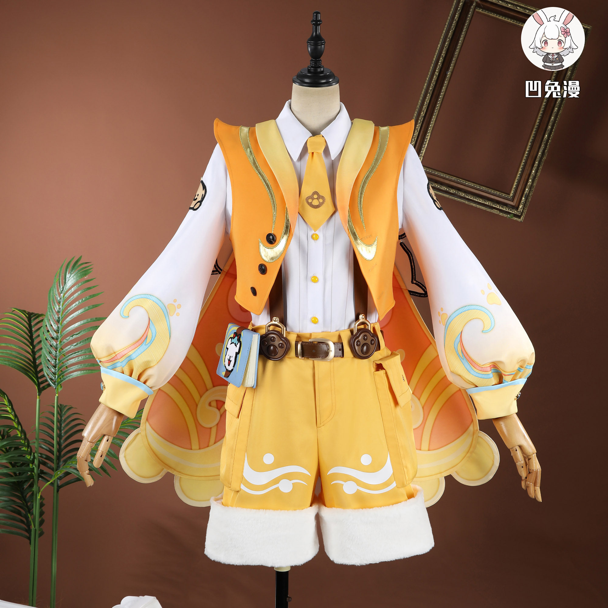 凹兔漫 现货 王者荣耀cosplay线条小狗联动桑启cos服图片