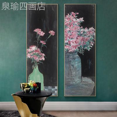 网红轻成军仟映现竖代奢装饰画版玄关花卉象挂画画大幅背景墙画酒