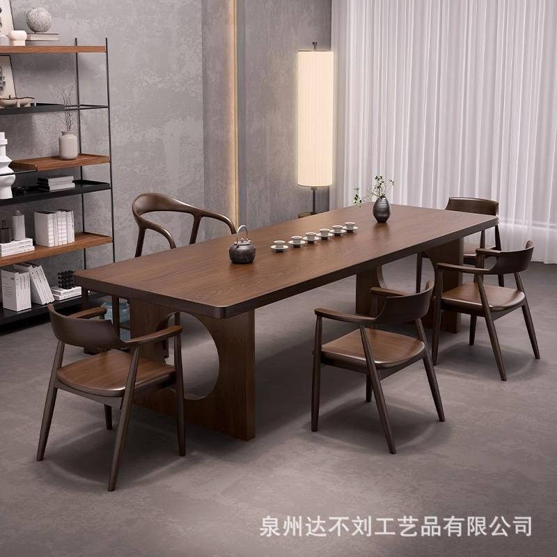 全实木茶桌椅组合简约现代泡茶桌办公室大板茶台客厅家Z用原木茶