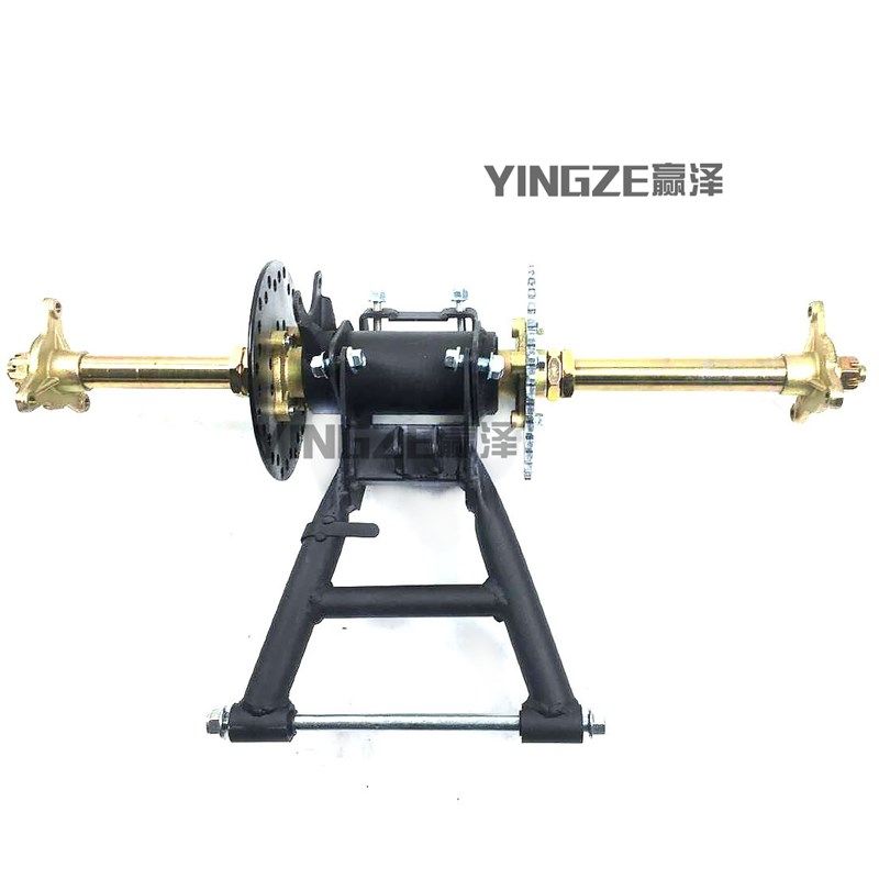 ATV沙滩车配件自制卡丁车改x装加粗后桥总成 后叉后轴法兰刹车总