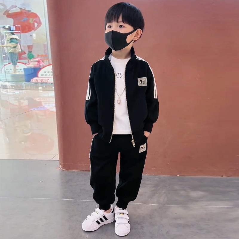童装男童春装套装2025新款洋气儿童加绒中大童运动春秋季两件套潮