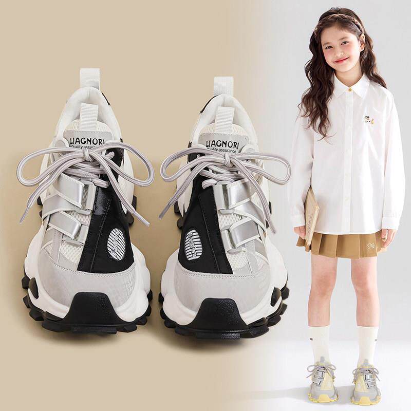女童老爹鞋2025秋冬新款防滑超火跑步鞋中大童保暖百搭儿童运动鞋