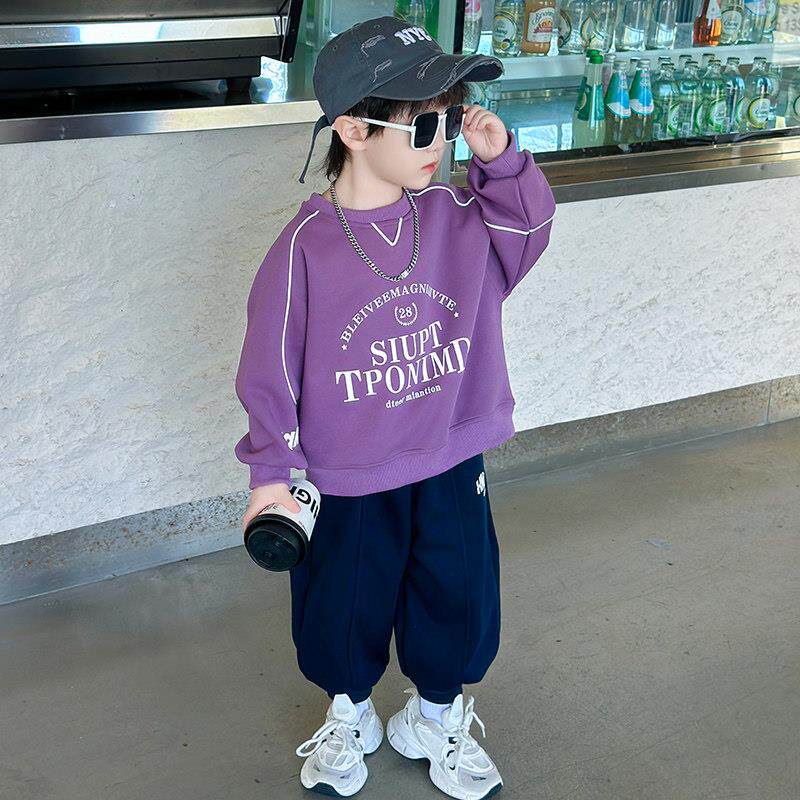 男童运动套装春秋款25新款儿童套装衣服帅气男孩宝宝春装卫衣两件