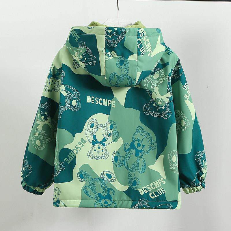 男童外套秋冬装冲锋衣加绒中大童新款儿童双面穿4岁8外穿褂子保暖