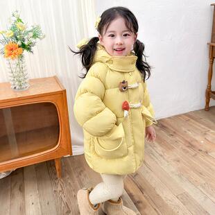 女童冬装加厚棉衣洋派女宝宝棉袄2024冬季新款小女孩羽绒棉服外套