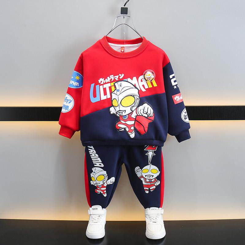 奥特曼衣服男童春装运动套装2025款痞帅男孩春秋款儿童卫衣两件套