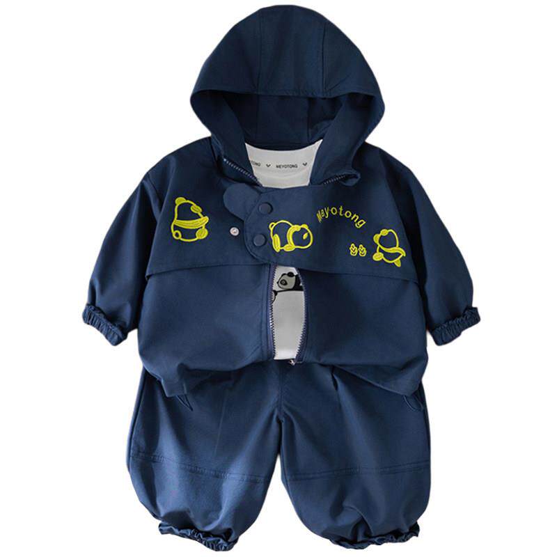 男童秋装2025新款酷帅4婴儿三件组春秋1岁儿童衣服男宝洋派小套装