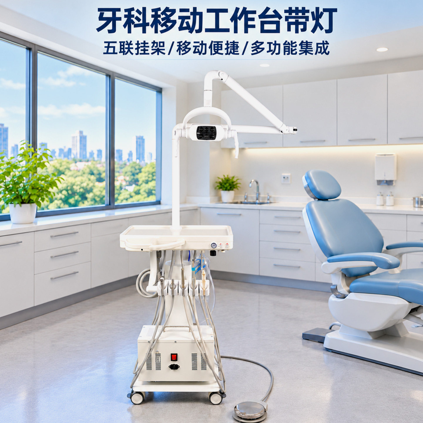 宠物牙科移动式工作台便携推车练习涡轮机洗洁牙磨牙备牙动物口腔