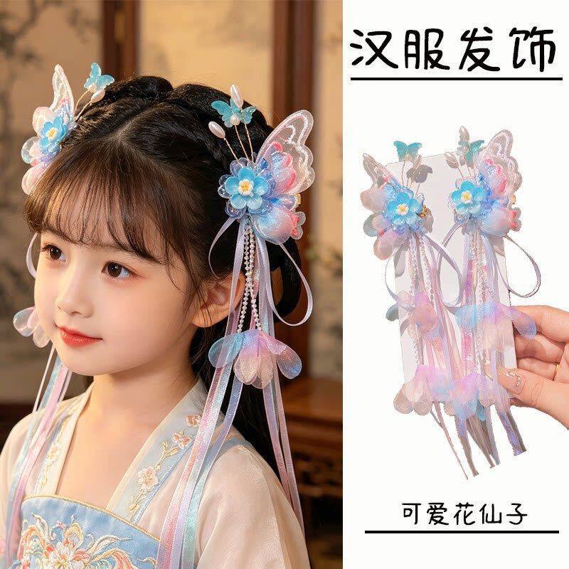 中国风公主流苏发夹新款女童古风汉服头饰可爱古装发卡
