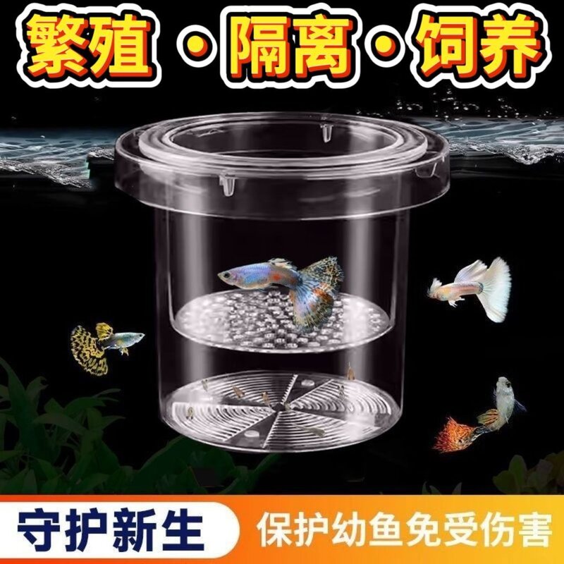 孔雀鱼悬浮繁殖孵化罐鱼缸隔离网幼鱼苗凤尾母鱼漂浮产房