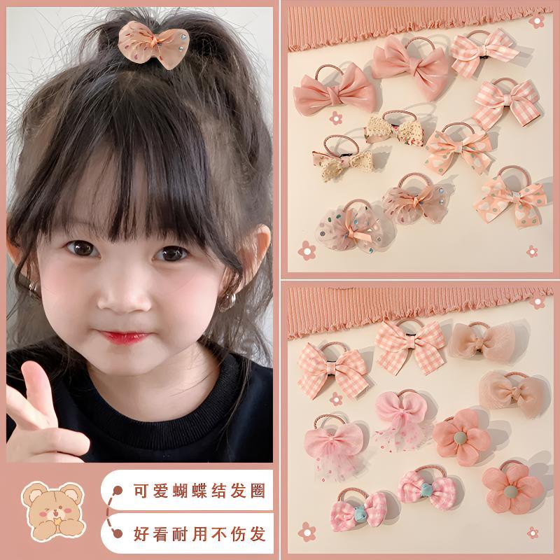 小女孩耐用高弹力头绳新款儿童蝴蝶结不伤发扎头发绳发圈