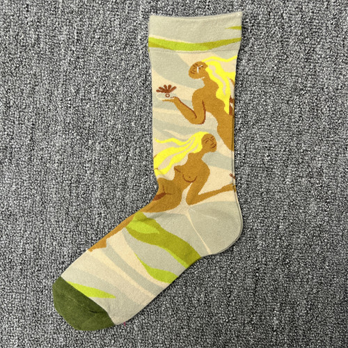 小众袜子女士彩色卡通小腿中筒袜