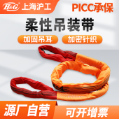 10吨吊绳工业国标 上海沪工柔性吊装 带双扣环形起重圆形软吊带3