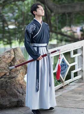 汉服出租黑色系魏晋汉服男套装古风男士仙气古装男生帅气飘逸明制