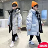 Детский пуховик для мальчиков, зимняя детская длинная куртка, коллекция 2023, подходит для подростков, в западном стиле, средней длины