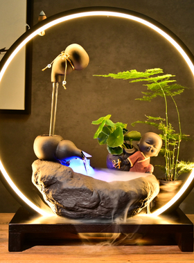 极速悬壶流水招财客厅装q饰摆件创意桌面天壶加湿摆设乔迁开业送