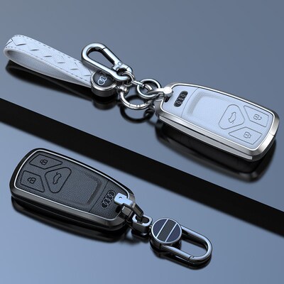 适用奥迪钥匙套a4l/a6l/q5l/a3/qD2/a8/q3/q7汽车钥匙包金属扣新