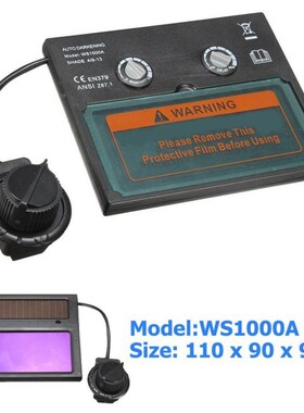 NEW WS1000A Welding Auto Darkening Filter Goggles VSolar Len