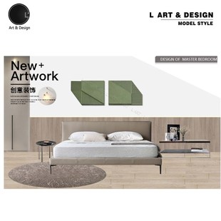 极速L 手T工定制现代简约 ART客厅卧室沙发背景木雕立体组合挂画