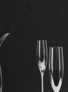 简约现代轻奢玻璃酒杯酒具套装摆件醒酒器样板Q间餐桌软装饰品摆