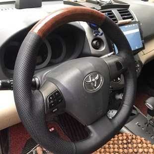 RAV4荣放 13款 卡罗O拉真皮手缝方向盘套rv 适用于丰田09