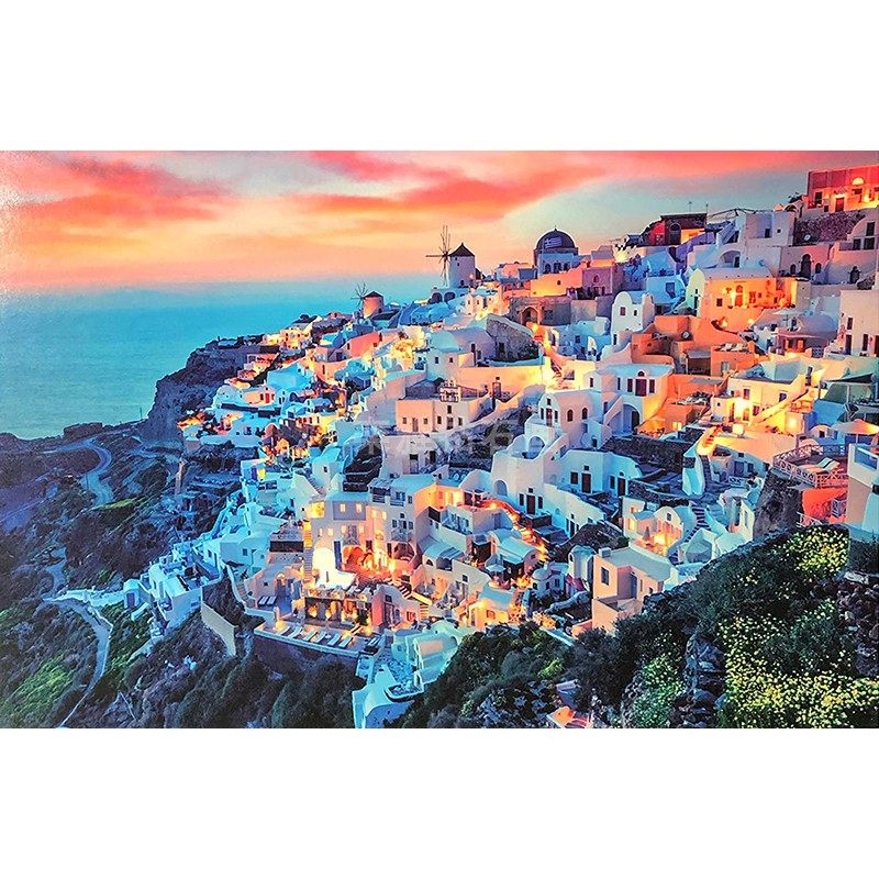 欧式客厅DIY方钻满钻钻石画梦B幻海边小岛小镇风景贴钻印花十字绣,居家布艺,钻石绣,淘宝优惠券,粉丝福利购,淘宝优惠卷