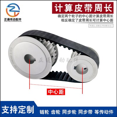 同步轮S8M72齿 AF两面平 u铝合金氧化 72S8M250-A 高扭矩同步带轮