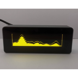 声控线 控车载桌面OLED荧光屏音乐频谱电平指示灯数字时钟铝框